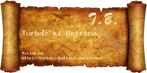 Turbéki Bettina névjegykártya