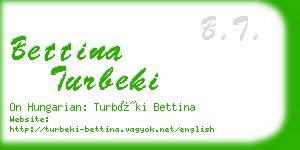 bettina turbeki business card